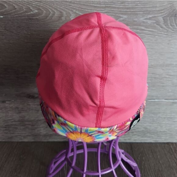 Turtle Fur Pink Kaleidoscope Print Beanie with Visor - Picture 4 of 6
